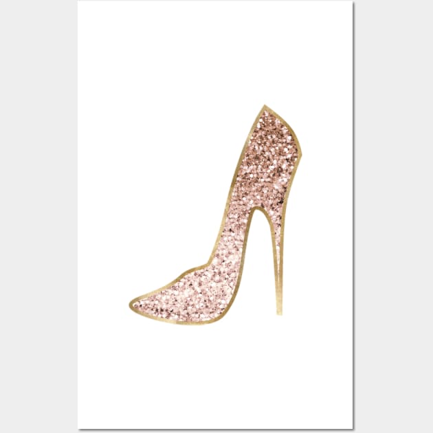 Shoe - rose gold glitter Wall Art by RoseAesthetic